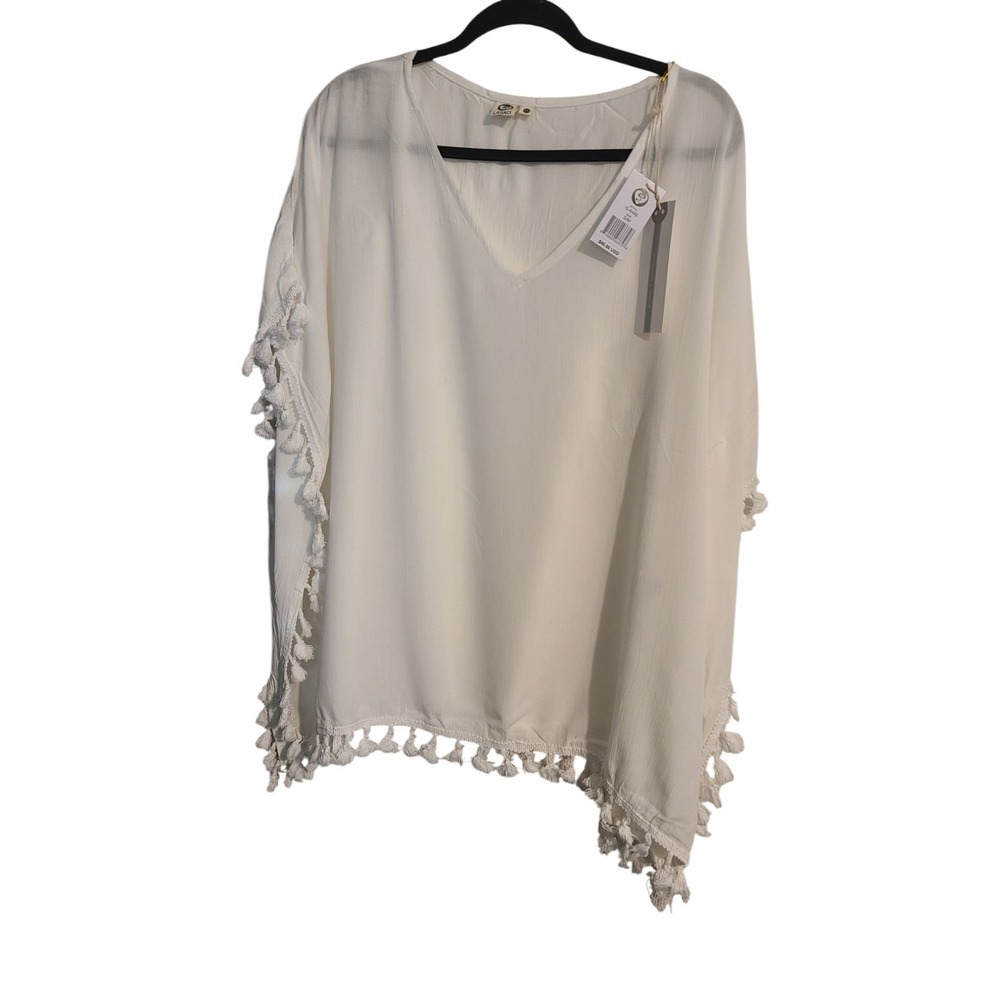 Lagaci Top S/M White tassel  made in‎ India NWT